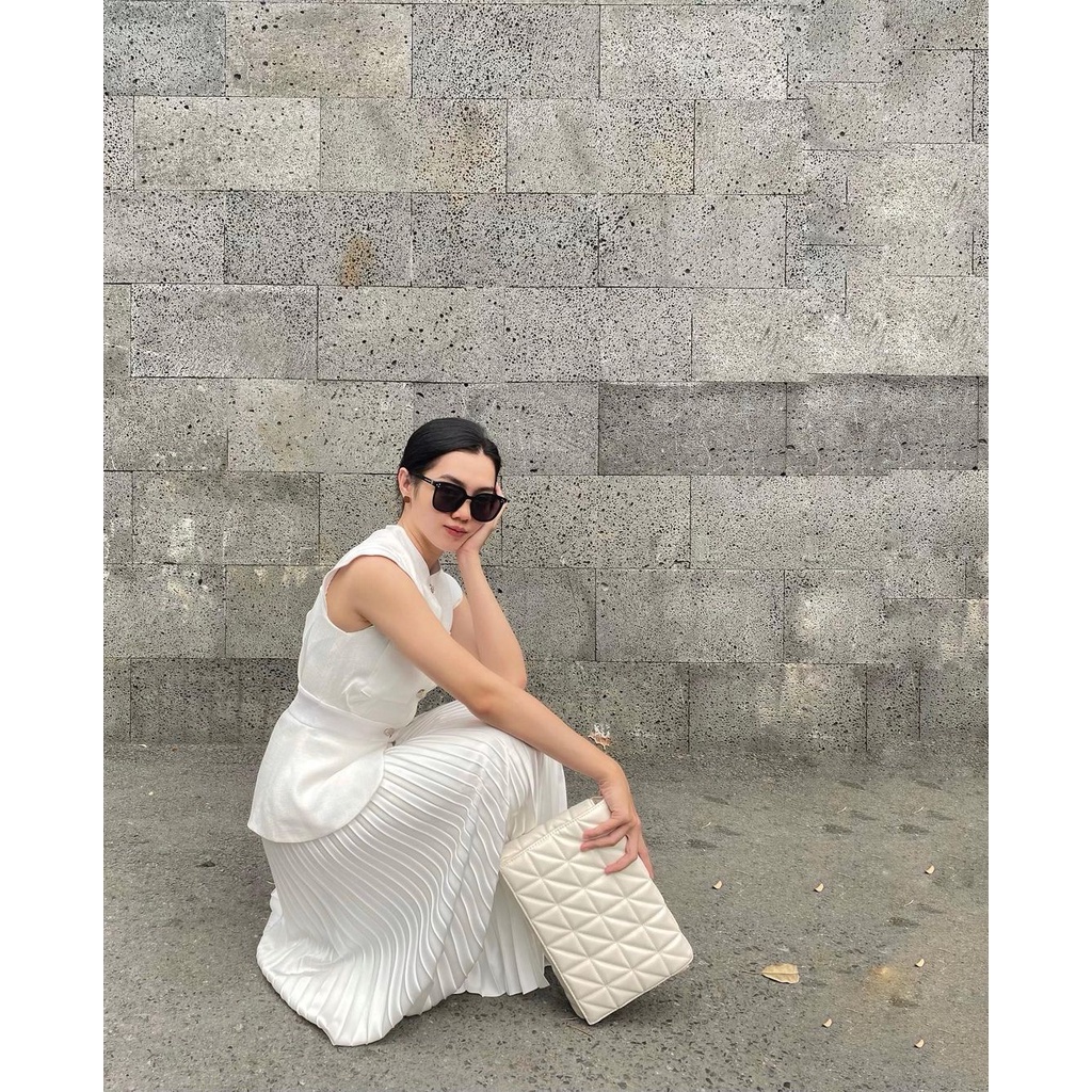 Áo tweed trắng thiết kế - Cassia Shirt