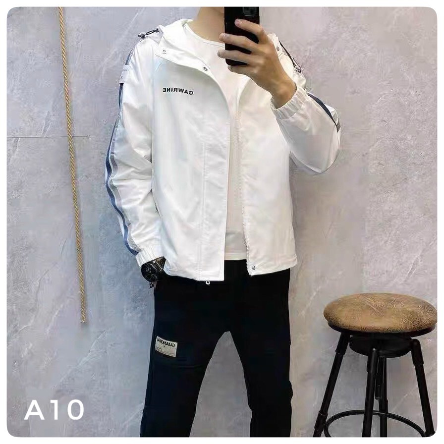 Áo Khoác gió nam 2 lớp có nón chống nắng chống nước có túi khóa kéo tiện dụng cao cấp A10
