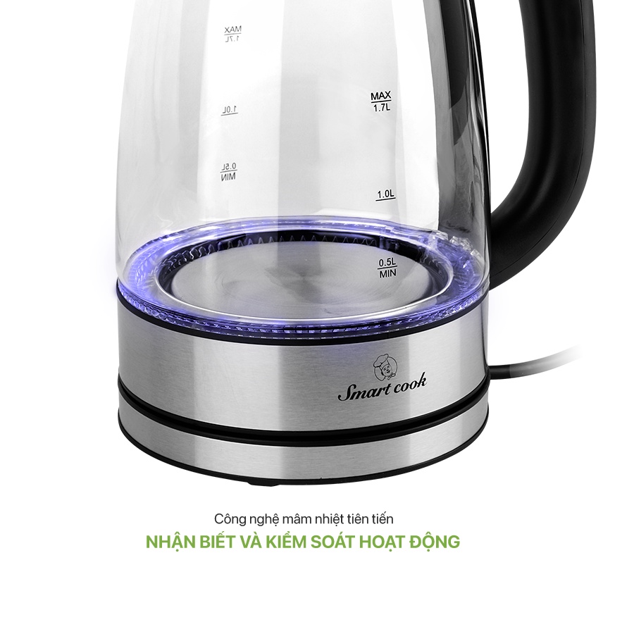 Ấm đun nước siêu tốc Smartcook ICS-3859, 1.7L