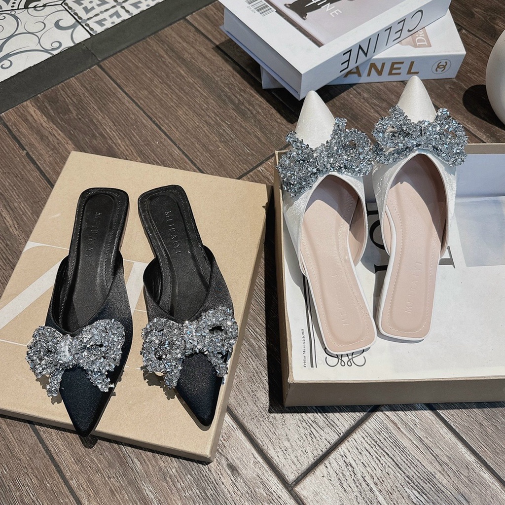 Giày sục nữ siêu hot - giày nữ sục nơ đá cao cấp