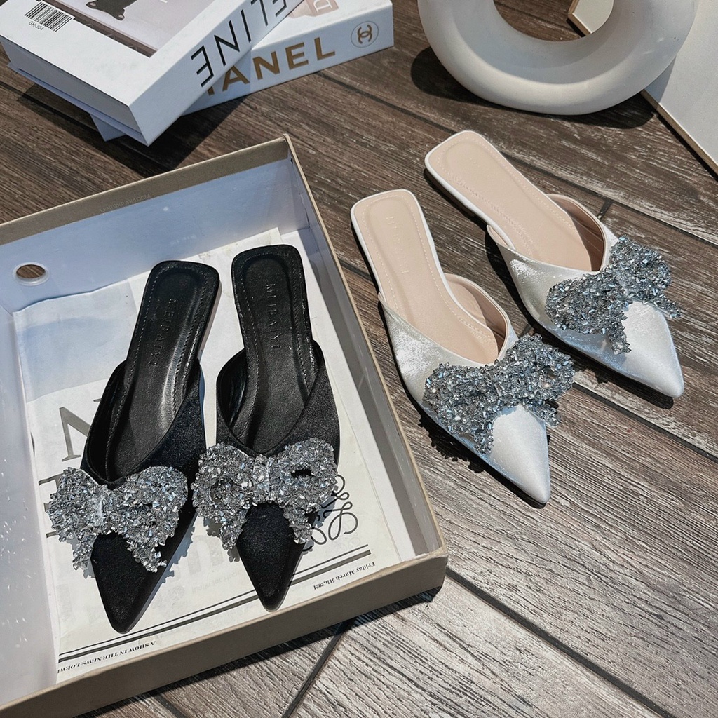 Giày sục nữ siêu hot - giày nữ sục nơ đá cao cấp