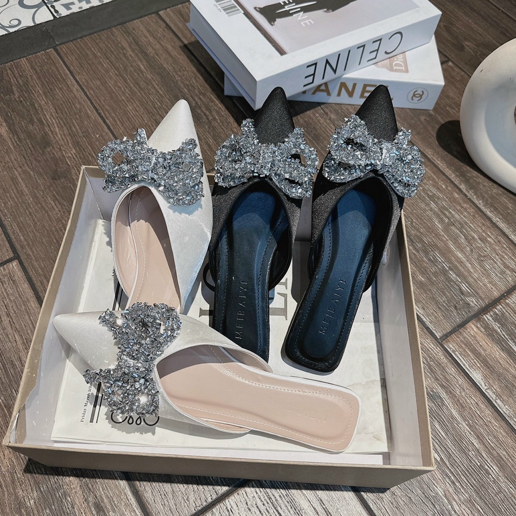 Giày sục nữ siêu hot - giày nữ sục nơ đá cao cấp