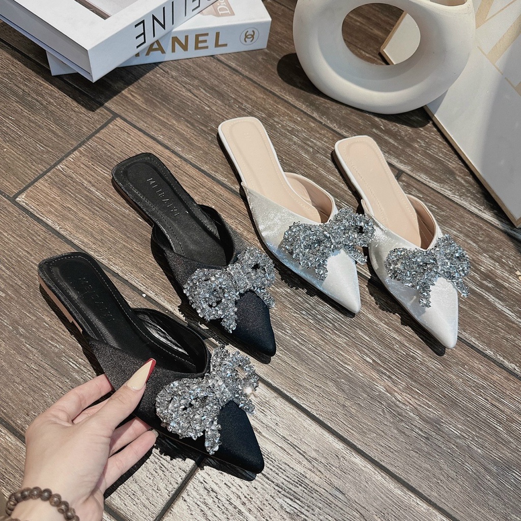 Giày sục nữ siêu hot - giày nữ sục nơ đá cao cấp