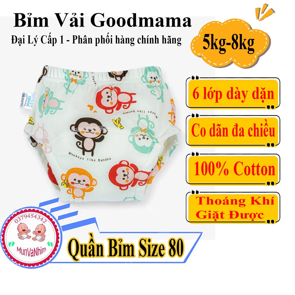 Quần Bỉm Vải Goodmama Size 80
