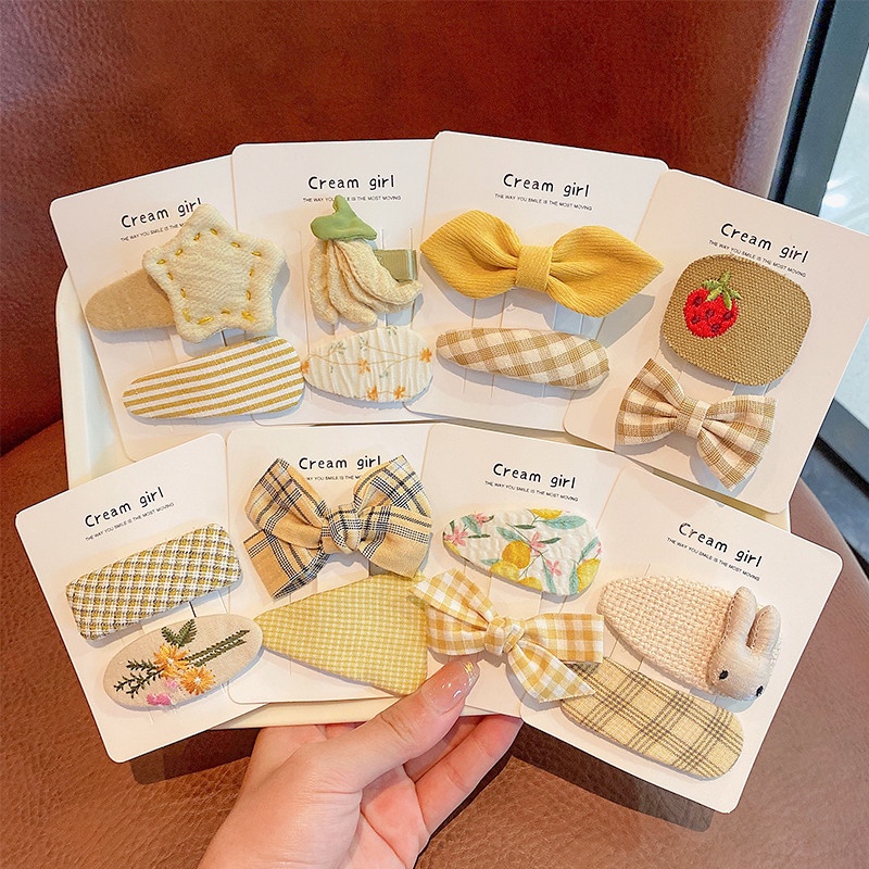 Set 2 kẹp tóc họa tiết hoạt hình dễ thương cho bé gái đáng yêu