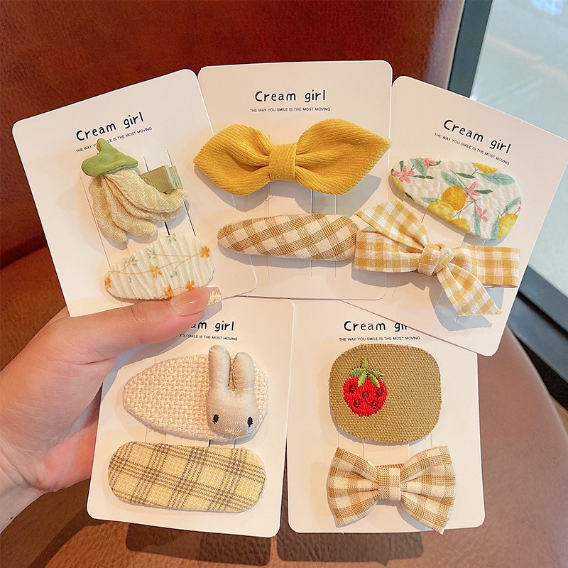 Set 2 kẹp tóc họa tiết hoạt hình dễ thương cho bé gái đáng yêu