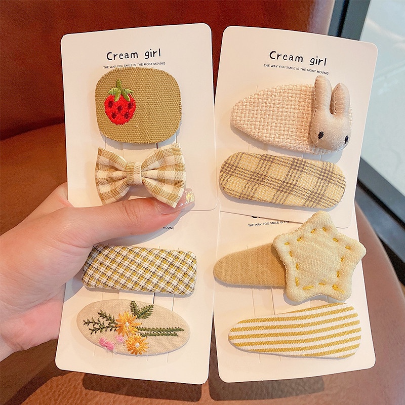 Set 2 kẹp tóc họa tiết hoạt hình dễ thương cho bé gái đáng yêu