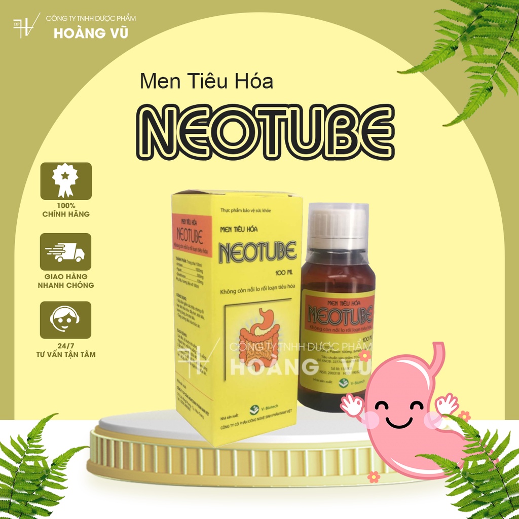 Men Tiêu Hóa NEOTUBE - Chai - Hỗ trợ các triệu chứng rối loạn tiêu hóa