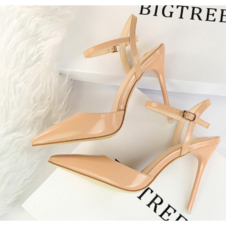 Giày cao gót mũi nhọn gót nhọn cao 9P chất liệu da bóng, tôn dáng - Dazzling Shoes DA806