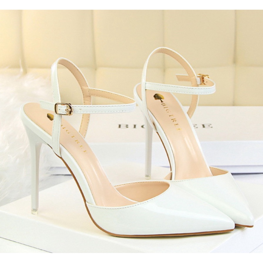 Giày cao gót mũi nhọn gót nhọn cao 9P chất liệu da bóng, tôn dáng - Dazzling Shoes DA806