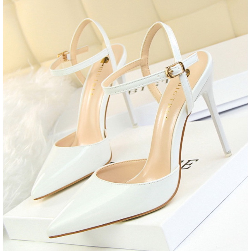 Giày cao gót mũi nhọn gót nhọn cao 9P chất liệu da bóng, tôn dáng - Dazzling Shoes DA806