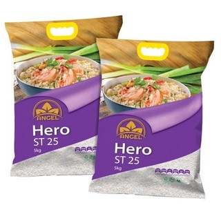 Combo gạo thơm hero st25 5kg+5kg angel foods