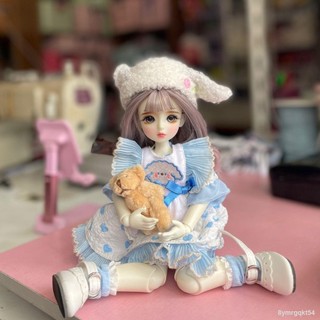 ✤ஐ✟30 cm búp bê trang điểm búp bê Barbie 6 điểm búp bê 3D mắt thật cô gái đồ chơi búp bê ăn mặc