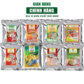 Gia vị bột đơn chất tỏi, sả, nghệ, điều, quế, vị tai, gừng, ngò vianco - việt ấn 500g