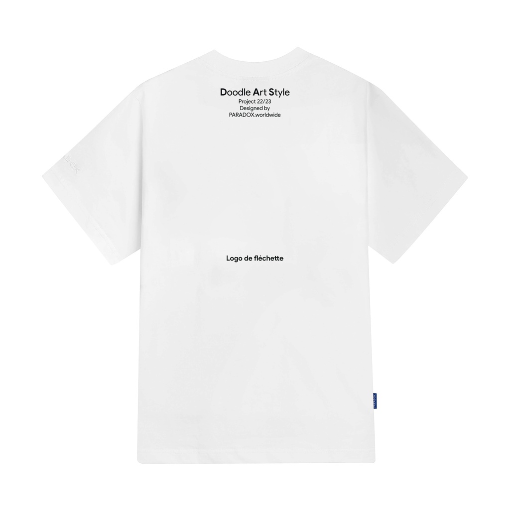 Áo thun form rộng Paradox tay lỡ - Unisex - In hình - DOODLE - Đen, Trắng