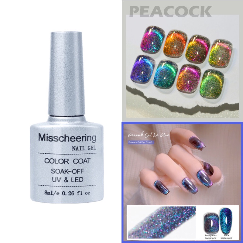 Lọ Nước Sơn Móng Tay Gel UV Sơn Móng Tay Mắt Mèo 8ml  Lọ gel sơn móng tay UV từ tính phong cách mắt mèo thời trang
