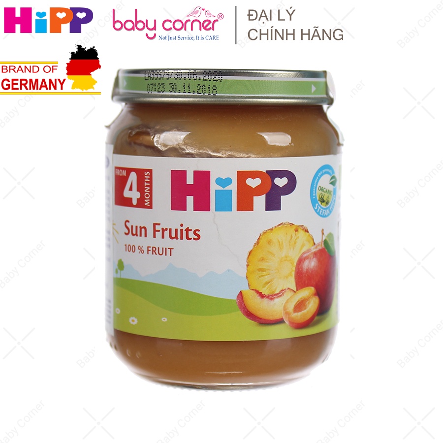 Dinh Dưỡng Đóng Lọ HiPP Trái Cây Nhiệt Đới 100% Organic, 125g, 4M+