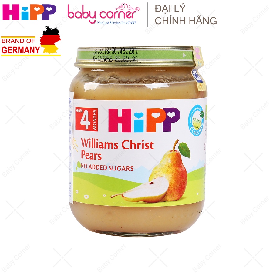 Dinh Dưỡng Đóng Lọ HiPP Organic Lê Williams, 125g, 4M+