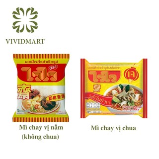 [GÓI LẺ]- MÌ WAI WAI CHAY - MÌ WAIWAI CHAY 2 VỊ: NẤM (KHÔNG CHUA) VÀ THÁI CHUA - 60G/GÓI - MÌ ĂN LIỀN THÁI LAN - Mì chay