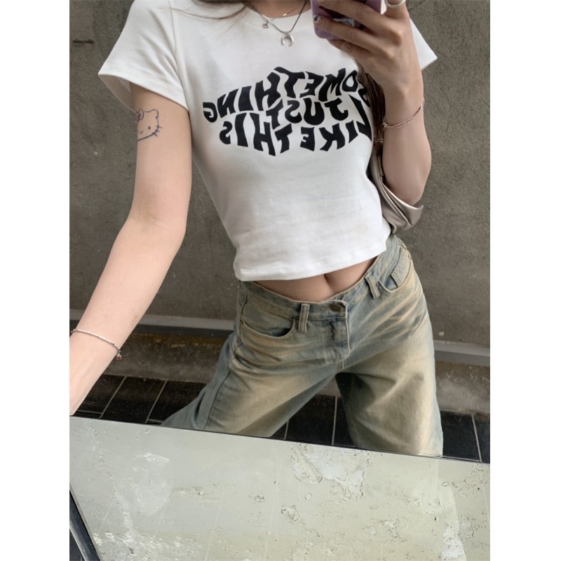 (T09) Babytee trắng in chữ