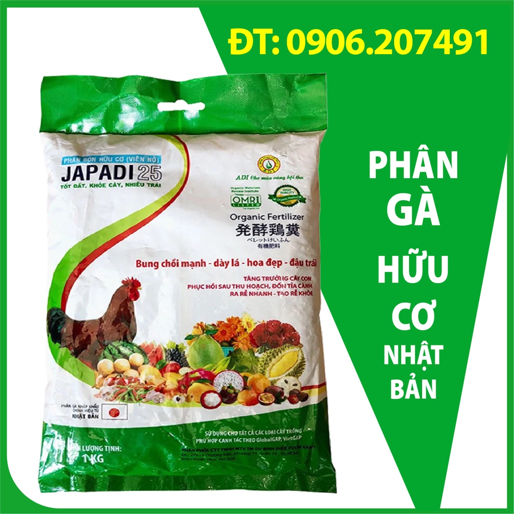 PHÂN GÀ HỮU CƠ NHẬT BẢN ( VIÊN NÉN – BAO 1 KÝ)