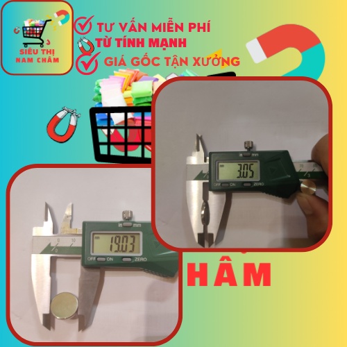 Nam châm siêu mạnh N35 chuẩn kích thước