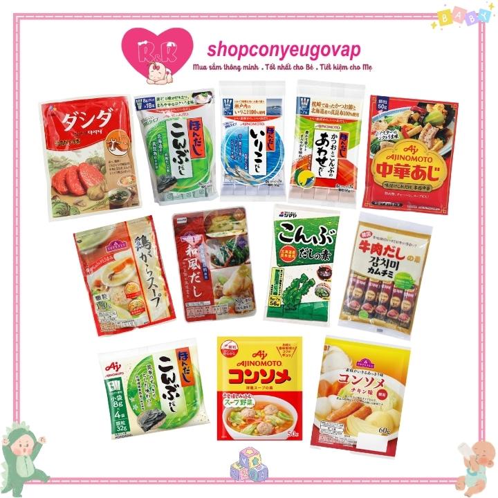 Hạt Nêm Nhật Các Loại Cho Bé Ăn Dặm - Ajinomoto, Topvalu....