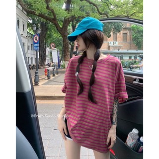 T-shirt kẻ ngang oversize
