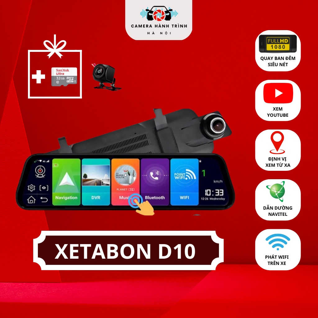 Camera hành trình ô tô D10 độ phân giải FullHD có bản đồ navitel độc quyền cảnh báo tốc độ, lệch làn, định vị GPS - XETA | BigBuy360 - bigbuy360.vn