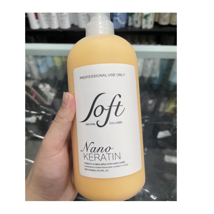 Keratin nano tươi phục hồi tóc hư nát SOFT 1000ml không cay mùi thơm USA 1000ML - Cam kết hàng chính hãng 100%
