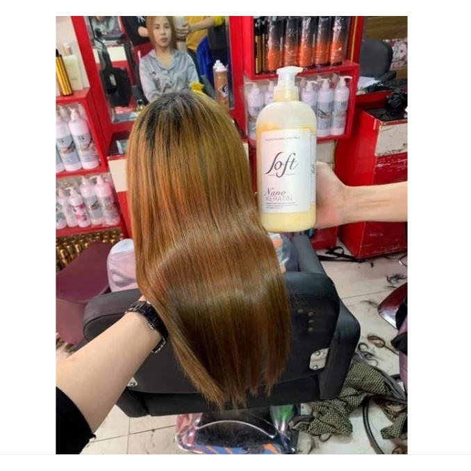 Keratin nano tươi phục hồi tóc hư nát SOFT 1000ml không cay mùi thơm USA 1000ML - Cam kết hàng chính hãng 100%