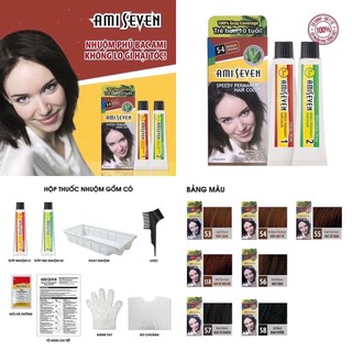 Nhuộm Phủ Bạc Thảo Dược Ami Seven(Đầy đủ phụ kiện)