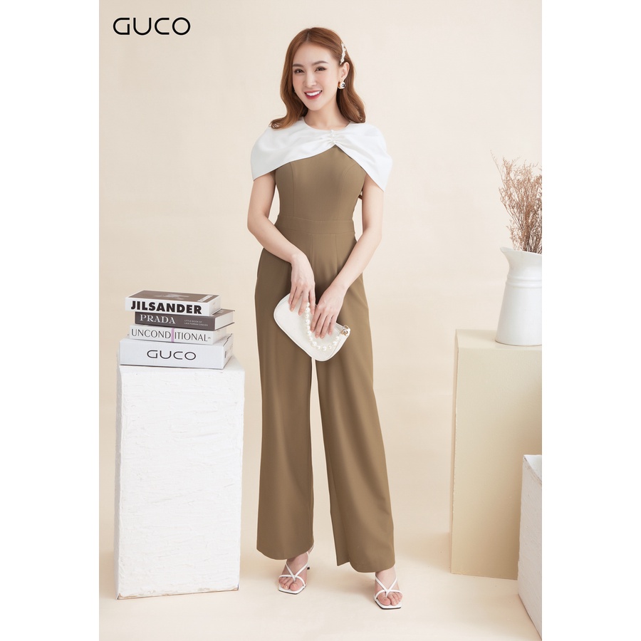 Jumpsuit Áo Choàng Ống Suông 3613 GUCO Nâu Cam