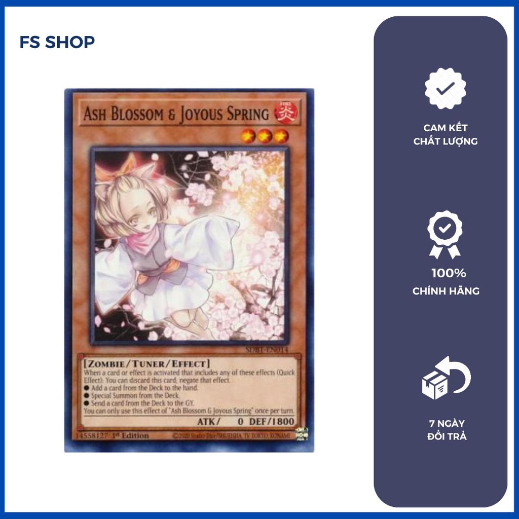 Thẻ bài Yugioh Chính Hãng Ash Blossom & Joyous Spring – Common