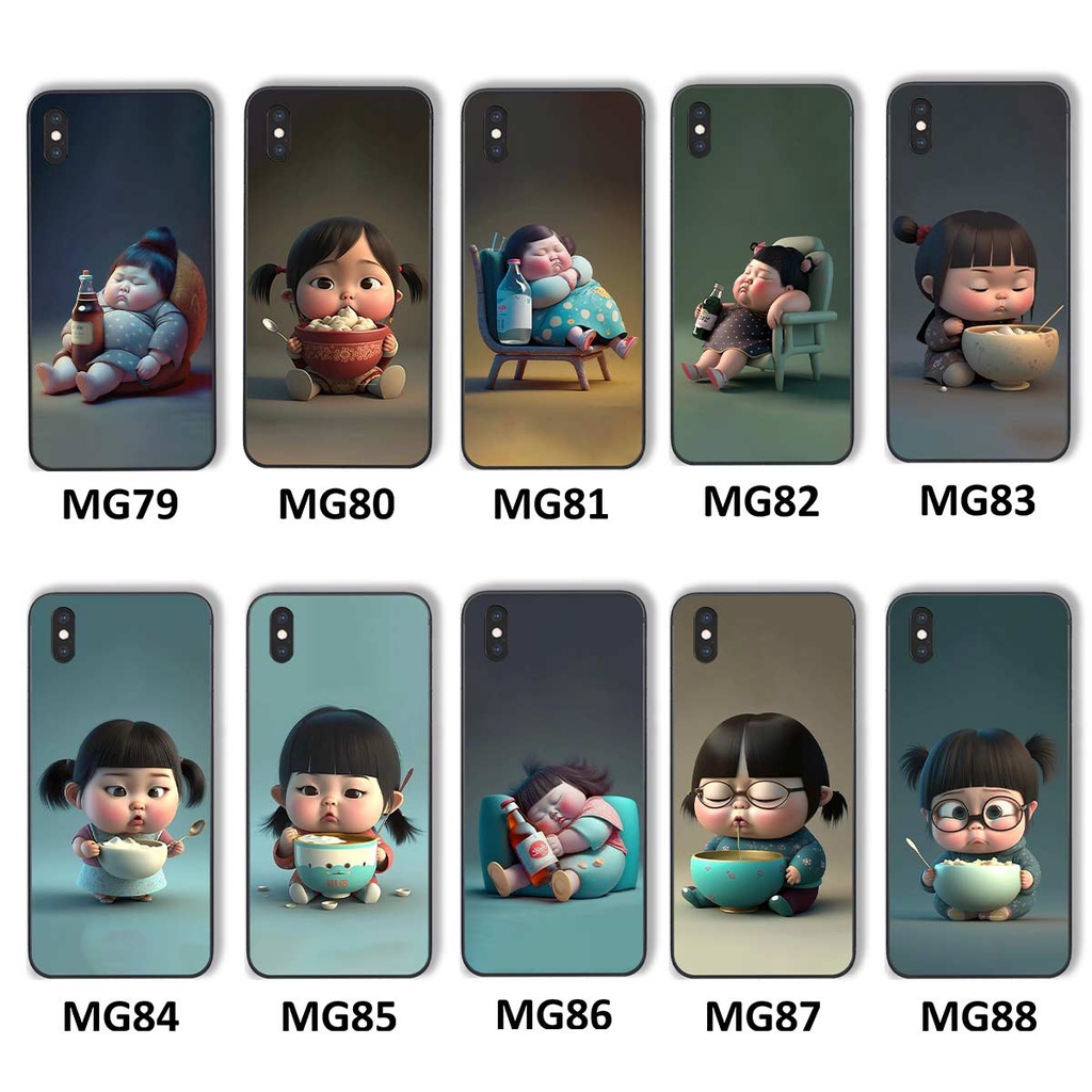 Ốp lưng iPhone X Xr Xs XsMax Max hình cô bé béo, mập xinh, cute đáng yêu