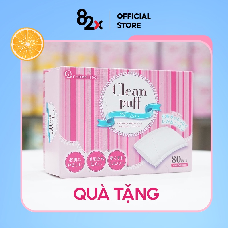 ( Hàng tặng không bán ) 82X Bông Tẩy Trang Clean Puff Natural Cotton hộp 80 miếng.