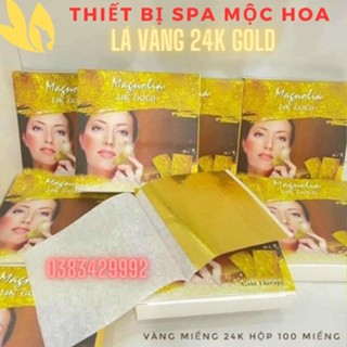 Mặt Nạ Vàng Lá Magnolia Vàng 24K Gold kích thước Lá 9x9cm Combo 10-50-100 miếng siêu Rẻ- Thiết bị spa Mộc Hoa
