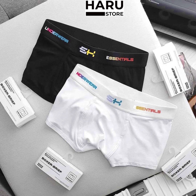 Quần lót nam đùi boxer cao cấp thun lạnh sịp nam siêu co giãn thấm hút màu đen, trắng, xám