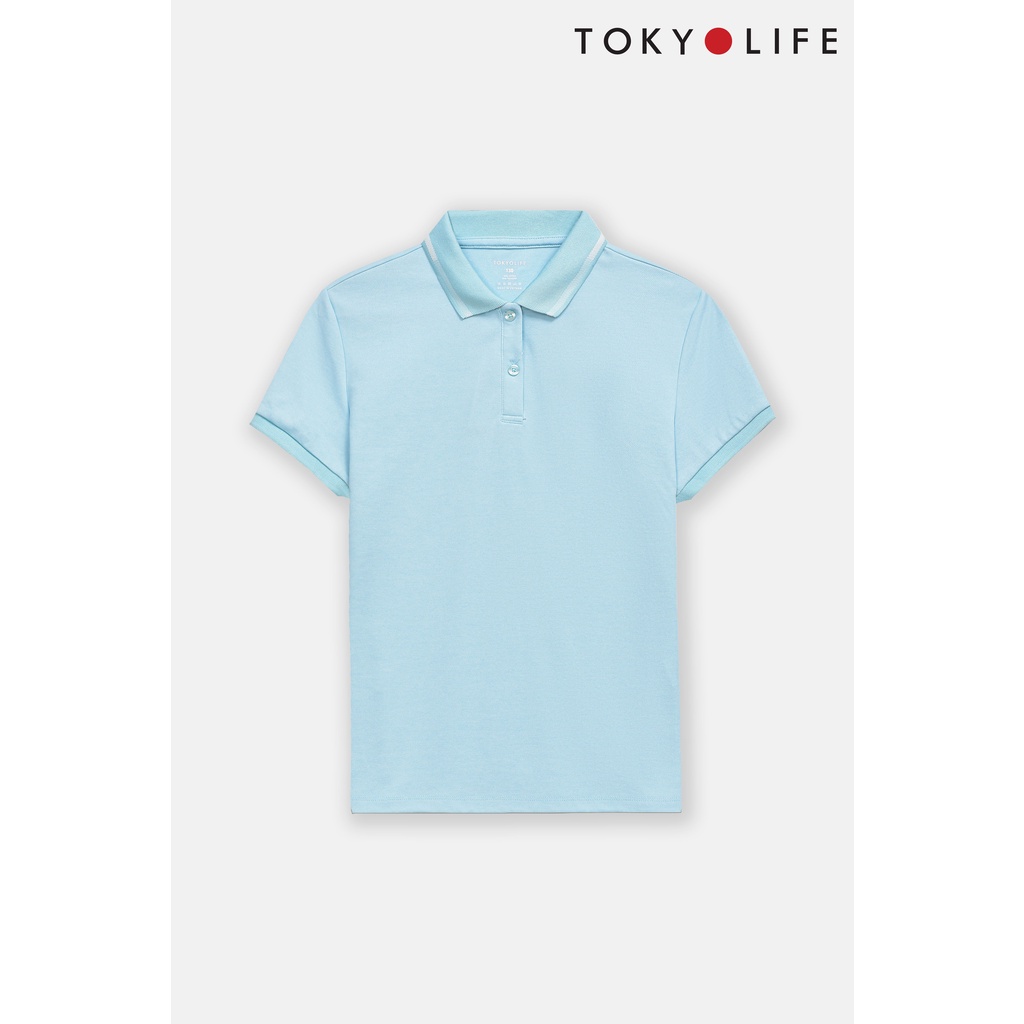 Áo Polo TRẺ EM cổ phối kẻ melange TOKYOLIFE C3POL005K