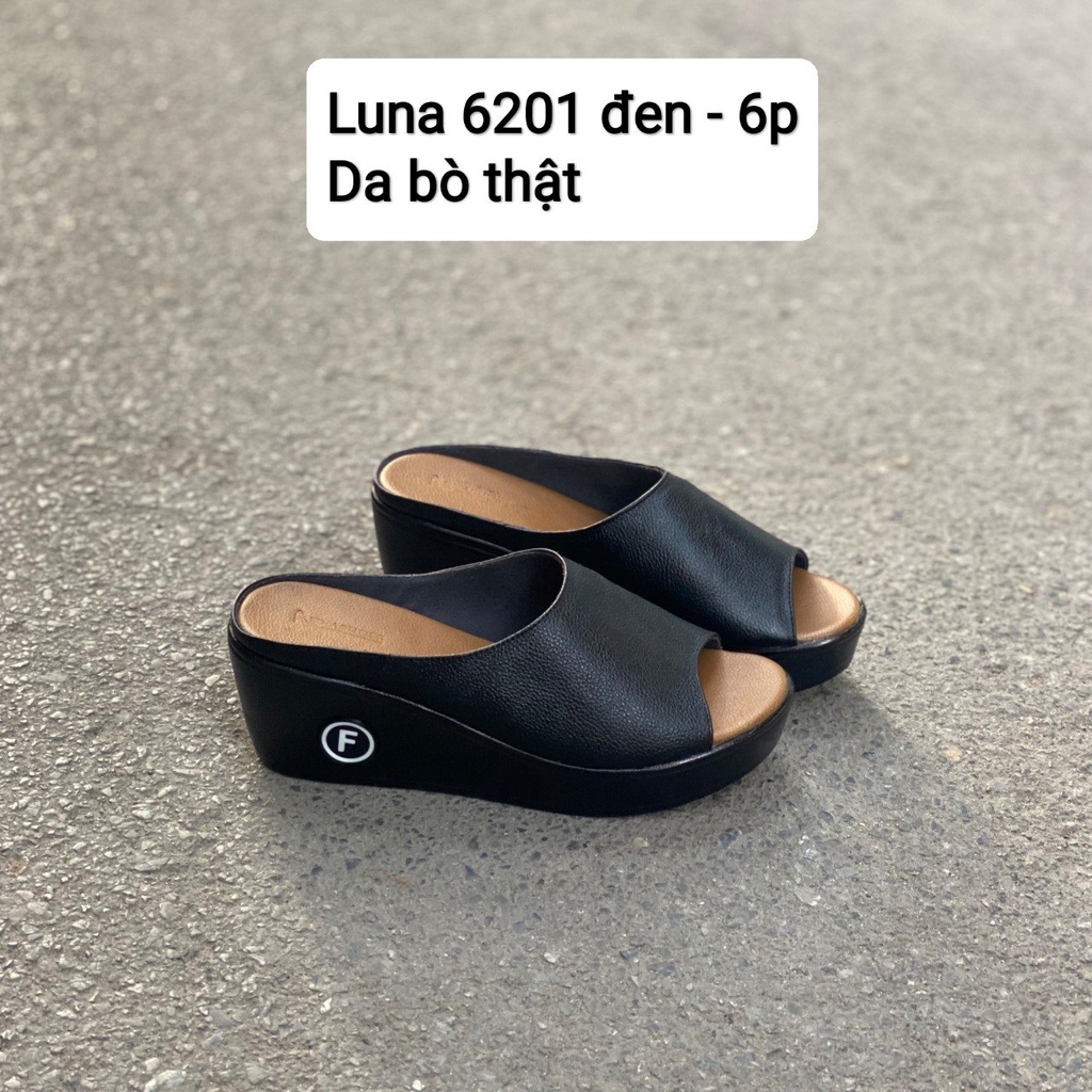 Dép sục nữ 5p dễ thương da bò mềm đế nhựa cao cấp LUNASHOES 32505 bảo hành 2 năm dễ phối đồ giày trung niên cho mẹ