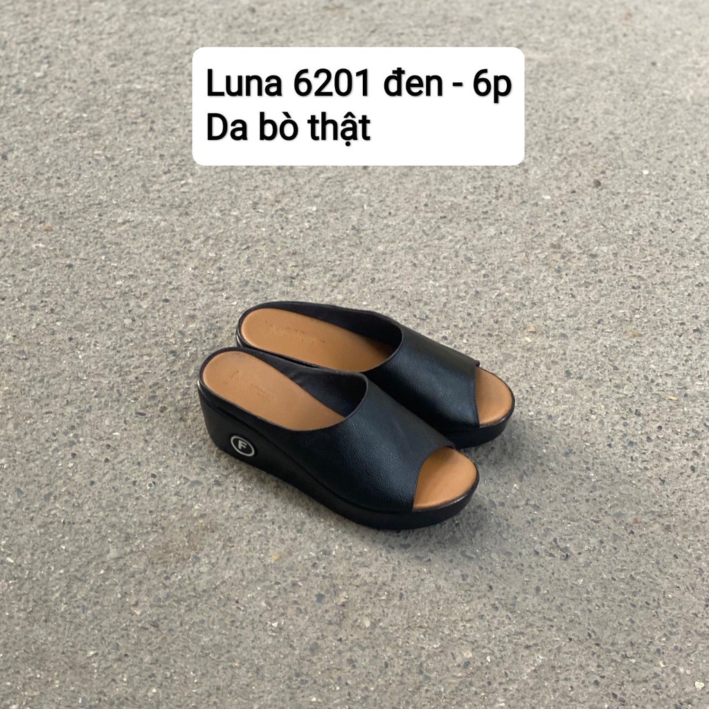 Dép sục nữ 5p dễ thương da bò mềm đế nhựa cao cấp LUNASHOES 32505 bảo hành 2 năm dễ phối đồ giày trung niên cho mẹ