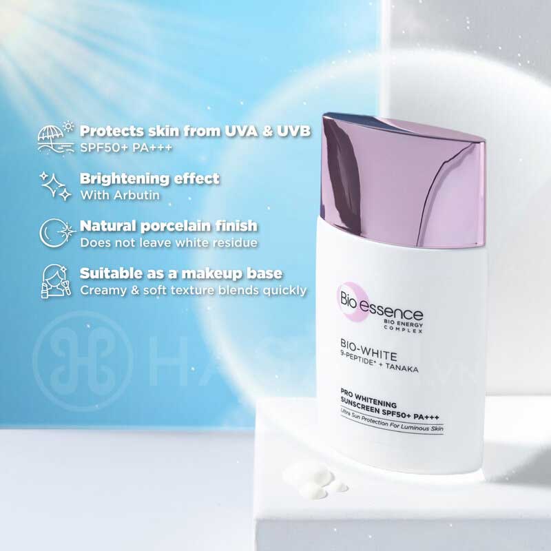 Combo Kem Chống Nắng Dưỡng Trắng Sáng Da Bio-White Pro SPF50+ PA+++ 40g và Sữa Rửa Mặt Dưỡng Trắng Sáng Da Bio-White Pro