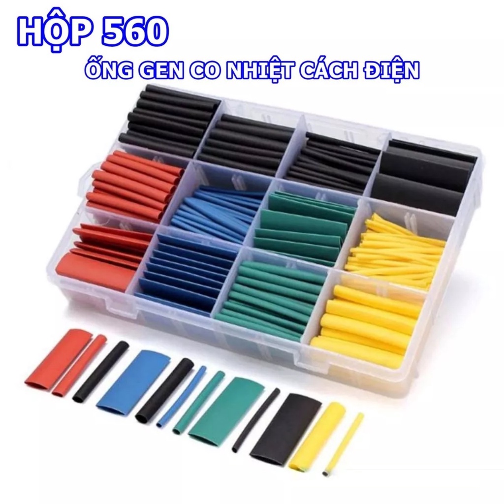 Hộp 560 dây ống co nhiệt cách điện chất liệu polyolefin chống cháy tốt, chuyên dụng đấu nối điện,mối nối điện an toàn