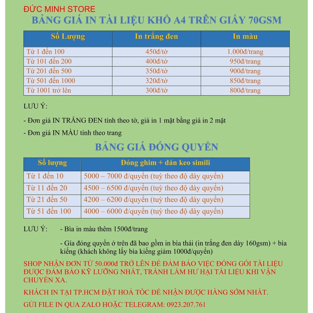 IN TÀI LIỆU MÀU A5, A4