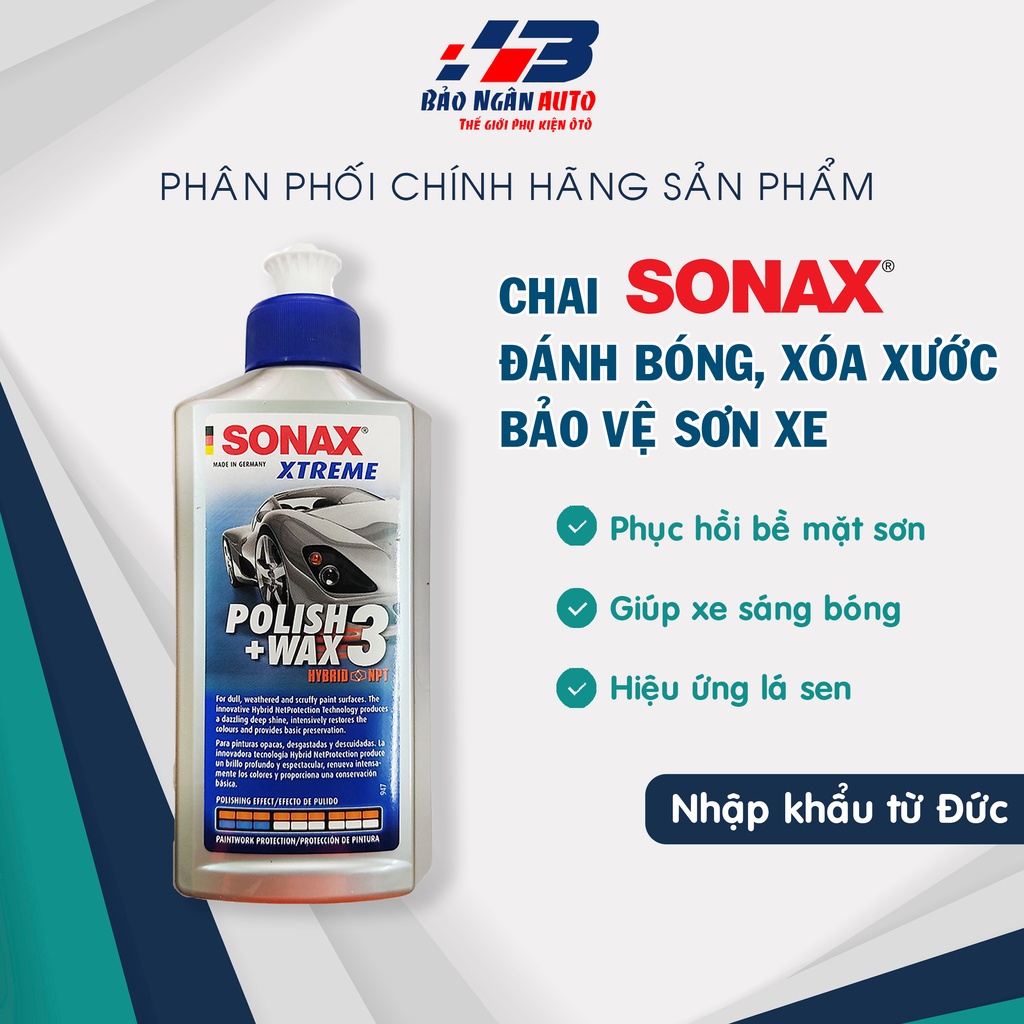 Dung Dịch Đánh Bóng - Xóa Xước - Bảo Vệ Sơn Xe Ô tô Sonax Xtreme Polish And Wax 3 (250ml) 202100