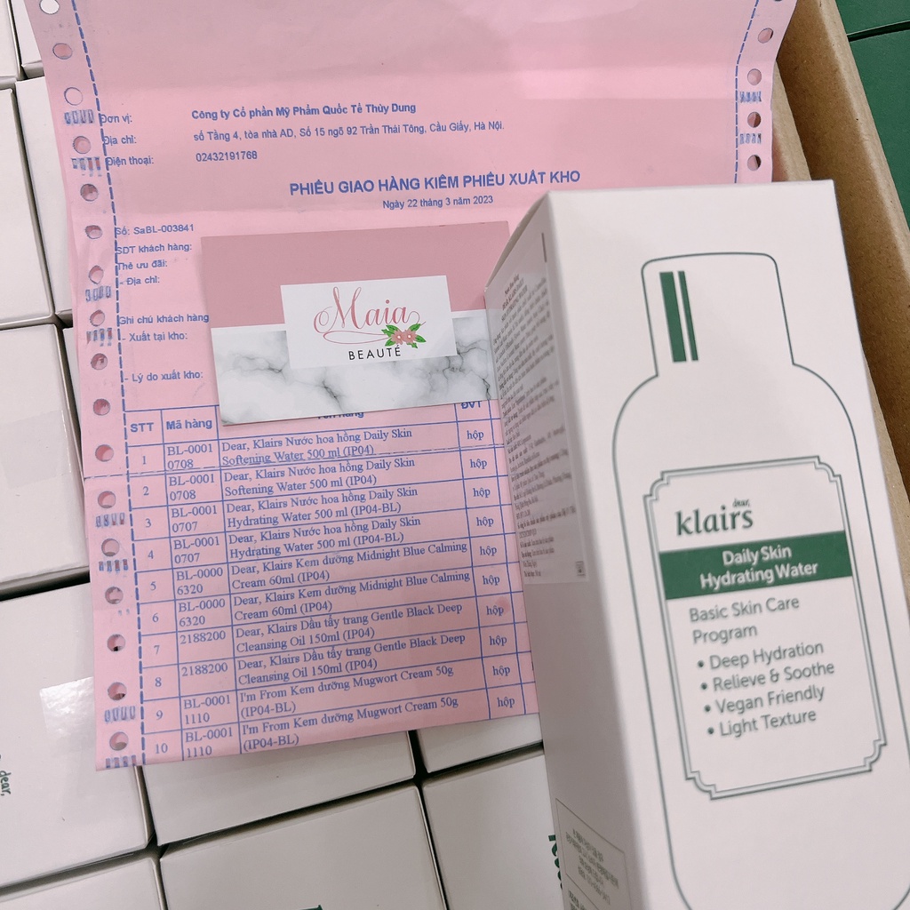 Nước Hoa Hồng Dưỡng Ẩm, Làm Dịu Da Klairs Daily Skin Hydrating Water 500ml