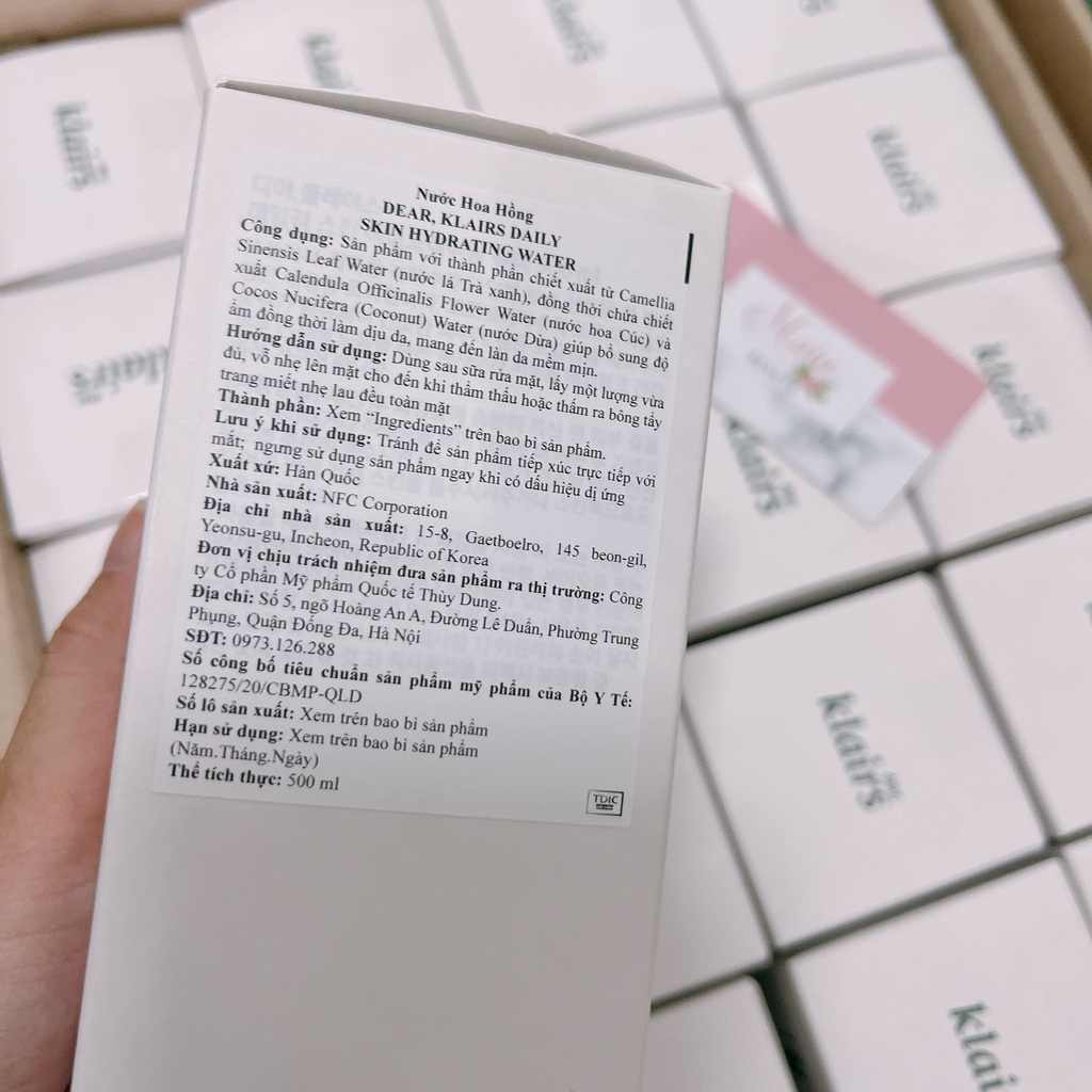 Nước Hoa Hồng Dear Klairs Daily Skin Softening/Hydrating Water 500ml