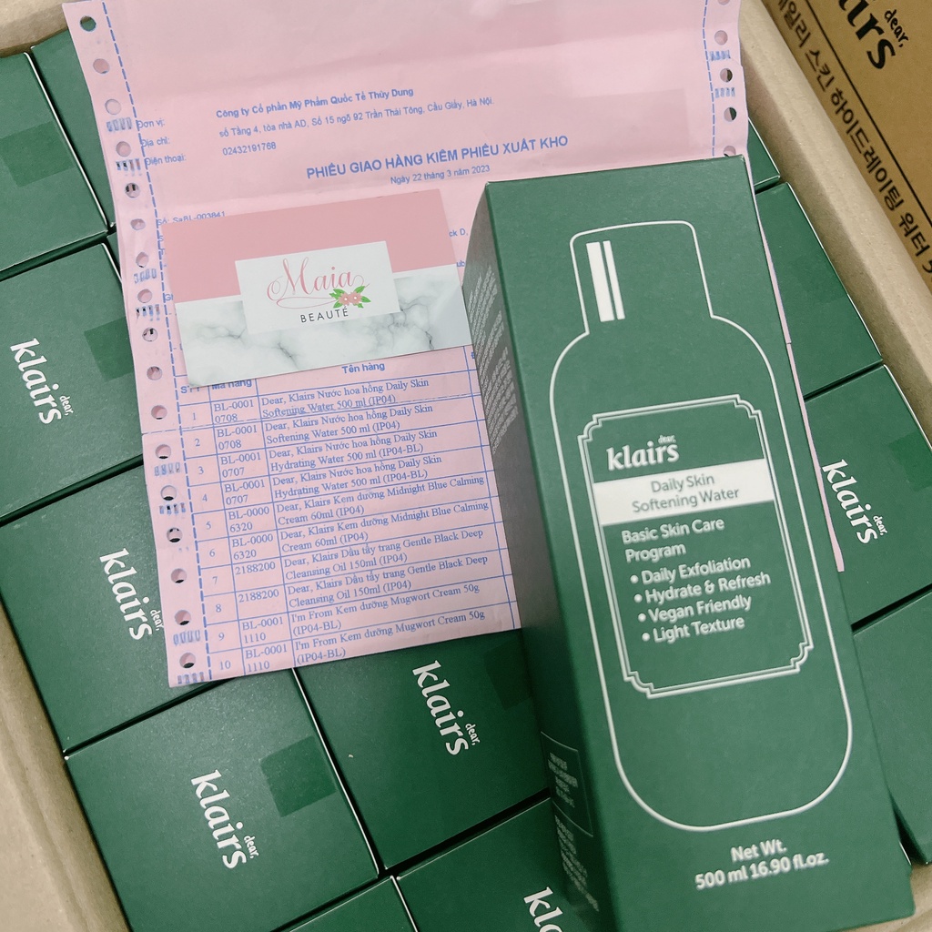 Nước Hoa Hồng Dear Klairs Daily Skin Softening/Hydrating Water 500ml