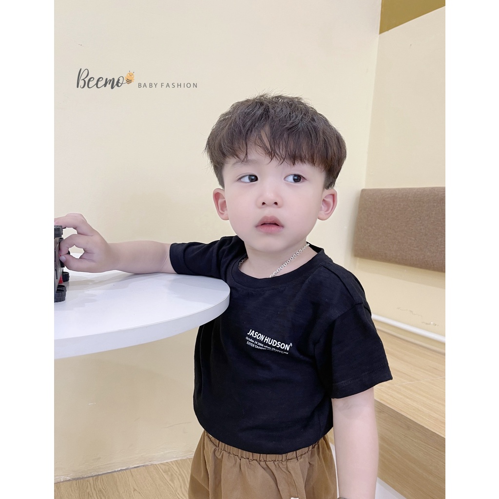 Set bộ quần áo Beemo in chữ Jason áo cotton, quần kaki mặc hè đi học, đi chơi cho bé từ 1 - 7 tuổi 22367B