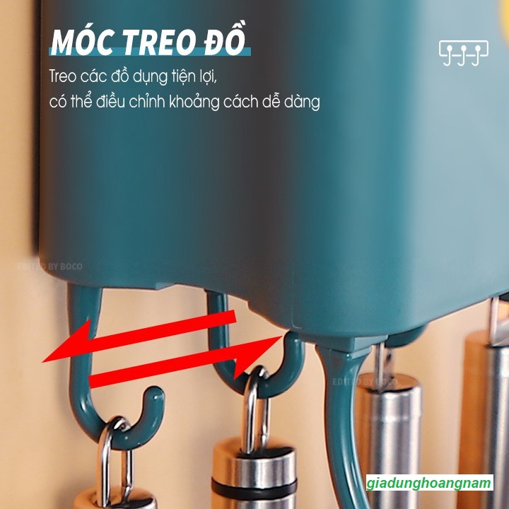 Kệ đựng muỗng đũa, ống đựng đũa dán tường đa năng hình đám mây có móc và thanh treo